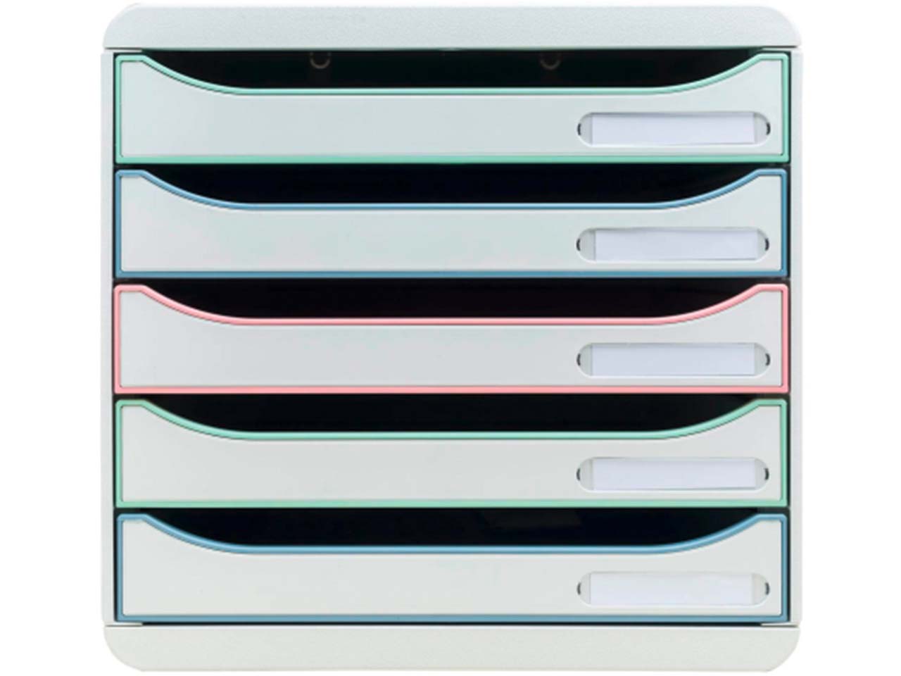 Exacompta Schubladenbox "Big Box AutentiK" DIN A4+, 5 Schubladen fbg sort., Korpus weiß Exacompta Schubladenbox "Big Box AutentiK" DIN A4+, 5 Schubladen fbg sort., Korpus weiß