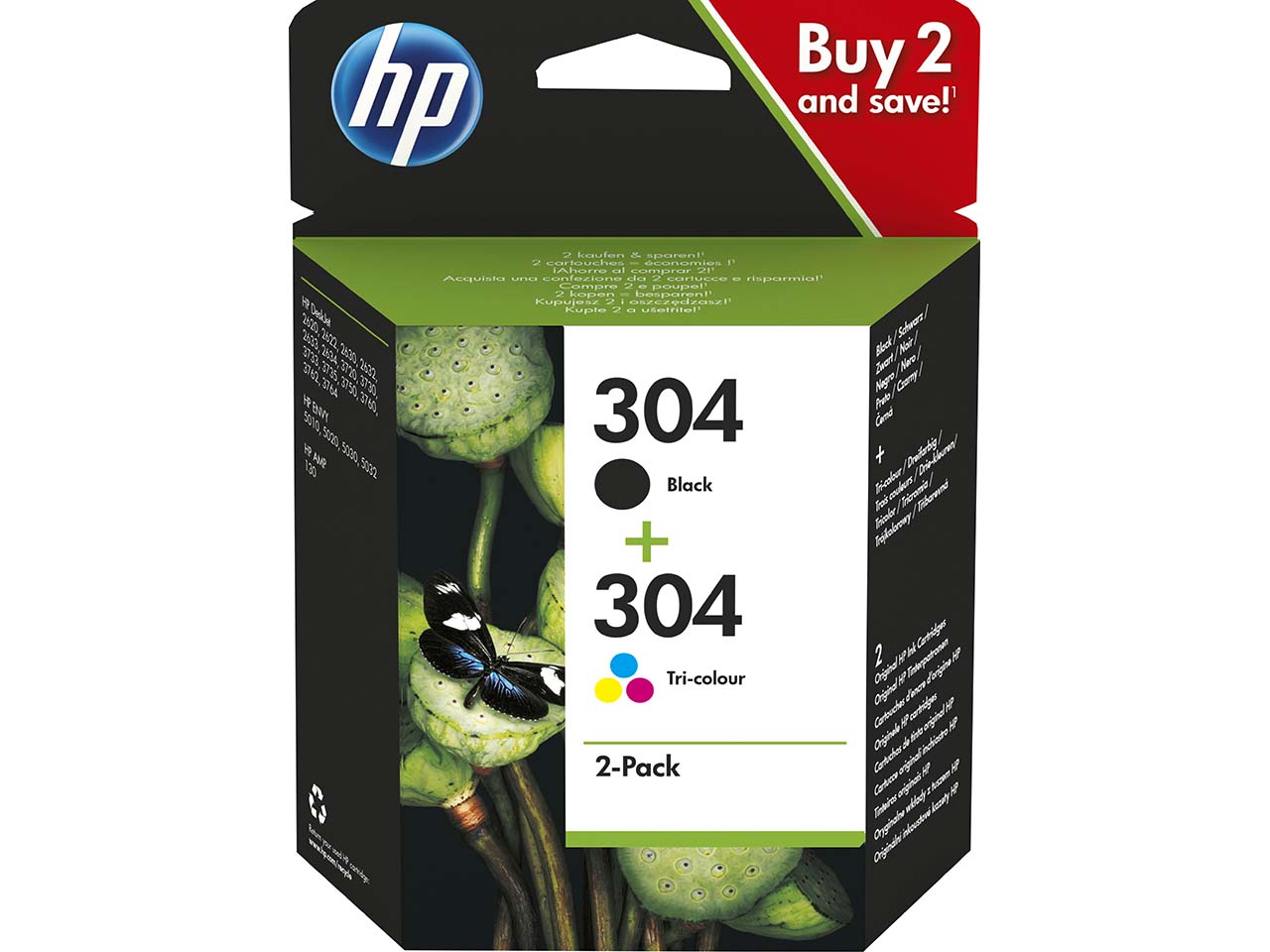 HP 2er Set Druckköpfe 304 schwarz, color