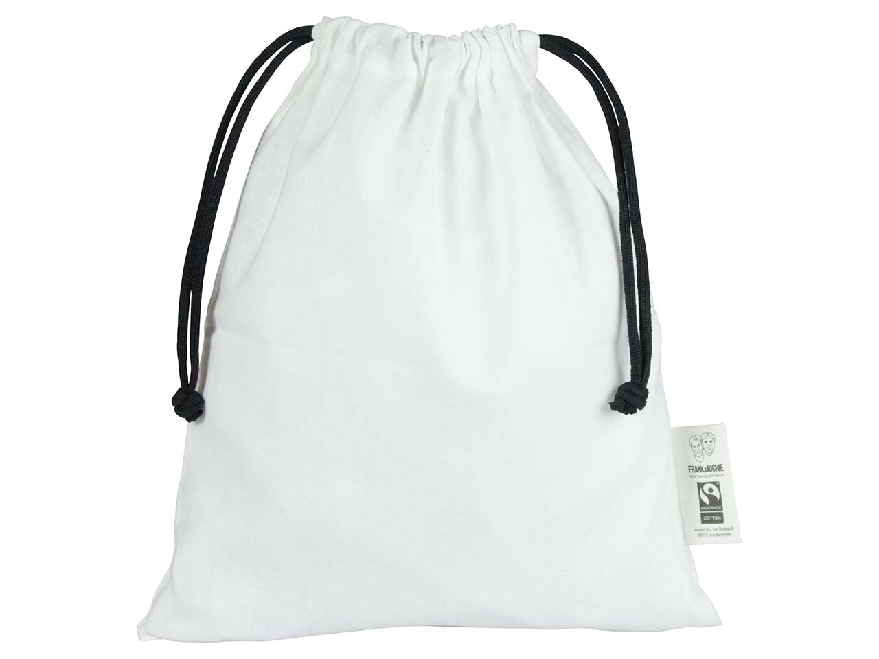 Frank&Richie Zuziehbeutel 'Roma' aus rec. Fairtrade-zert. Bio-Baumwolle 25 x 30 cm weiß