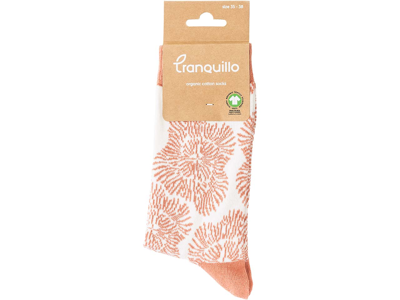 tranquillo Bio-Socken "BLOOM", coral, Gr. 35/38
