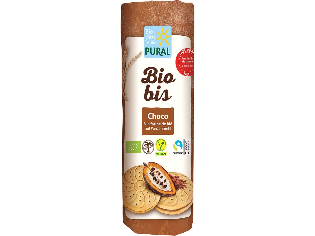 PURAL Bio-Doppelkekse mit Kakaocreme "Biobis Choc", 320 g