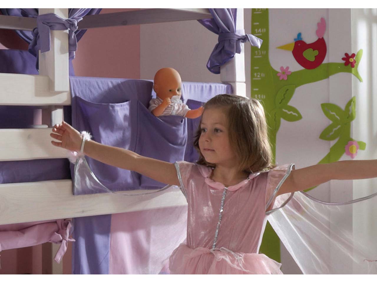 3er Tasche zum Einhängen für Hochbett "Infanskids" lila