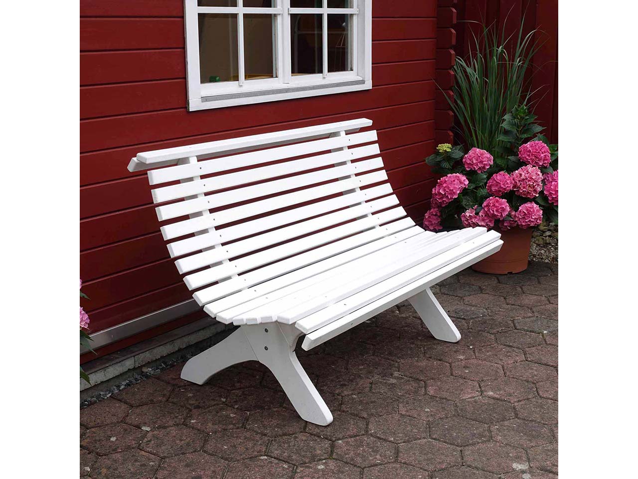 Gartenbank 'Sven', weiß lackiert
