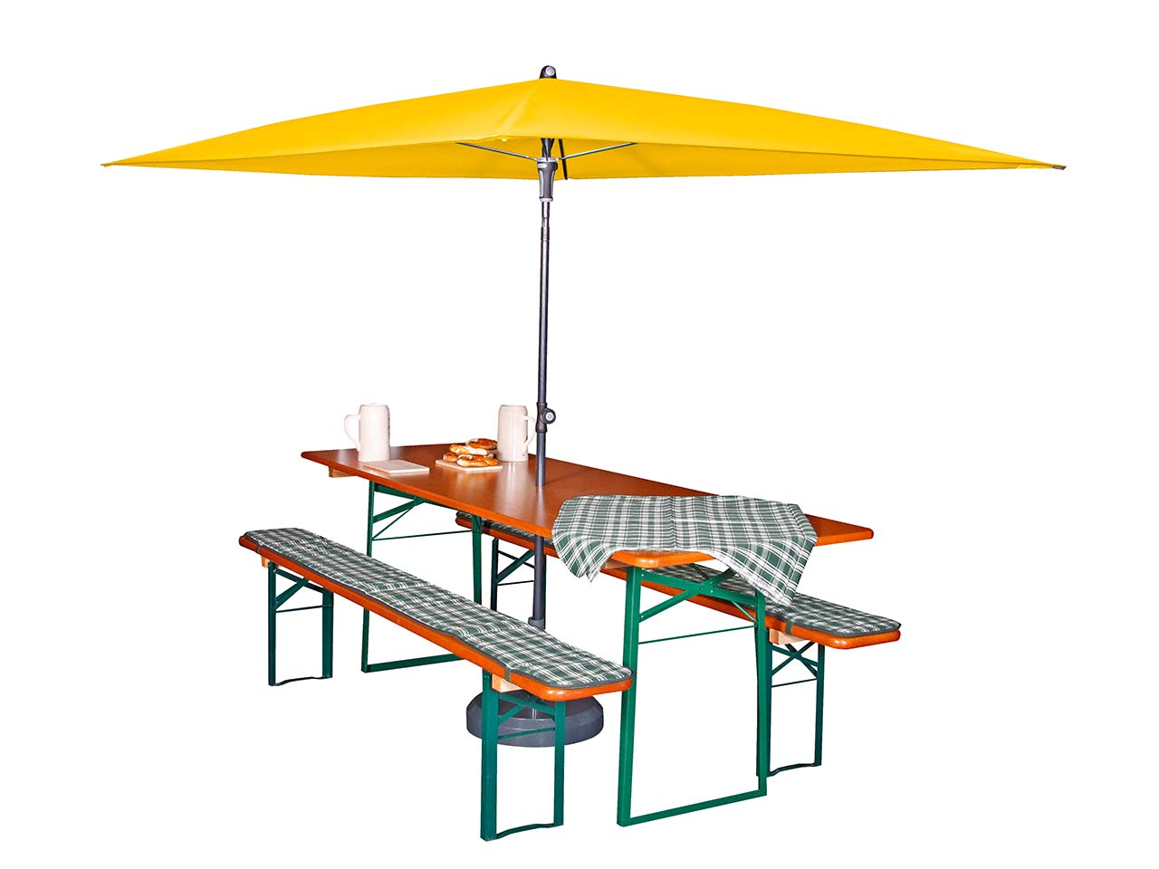 doppler Sonnenschirm für Biertischgarnitur 230 x 190 cm, gelb
