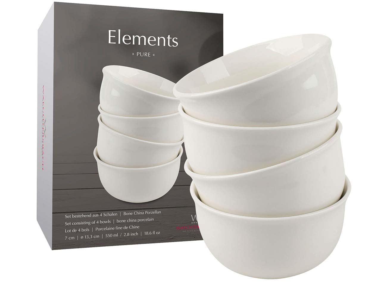 4 Waechtersbach Müslischalen 'Elements' pure