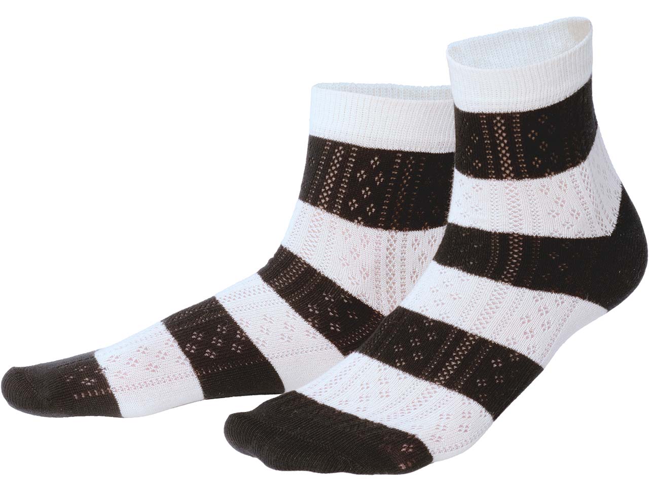 Living Crafts Bio-Socken "RONI" mit Ajourmuster, sandshell/black, Gr. 35/38