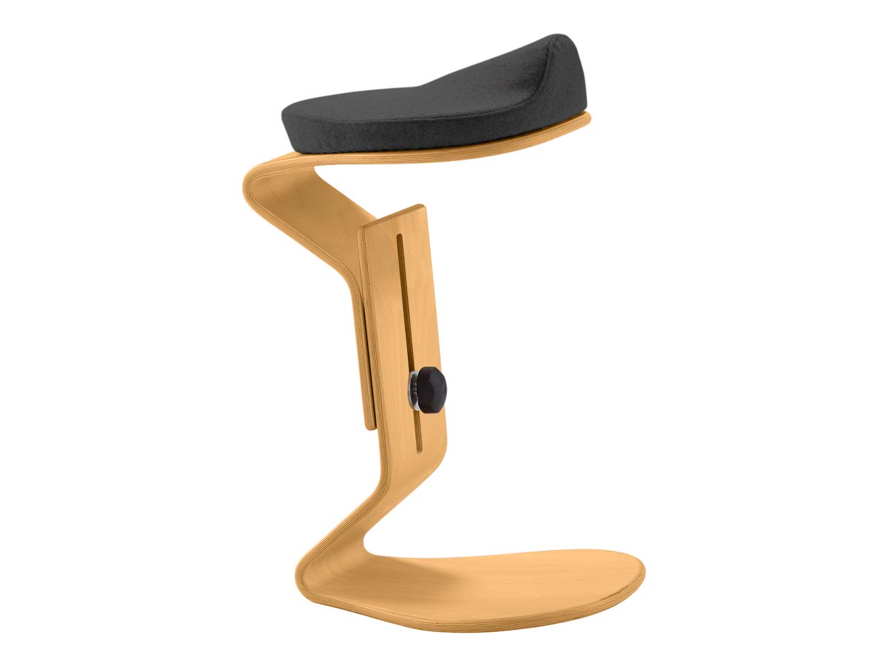 Bewegungshocker "Ercolino" höhenverstellbar mit 3D Sitz, Buche, anthrazit