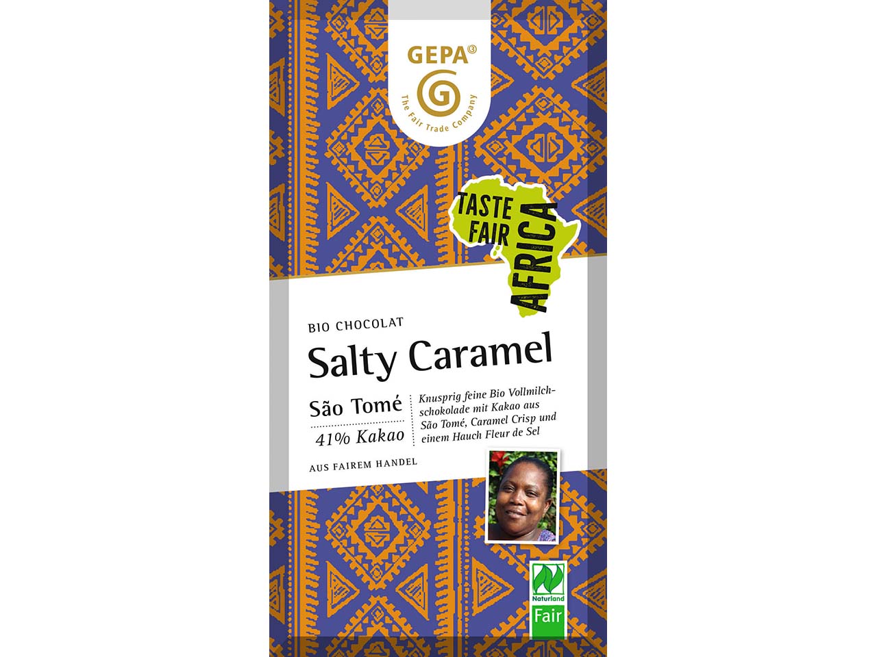 GEPA Bio-Vollmilchschokolade Caramel Salz 80 g