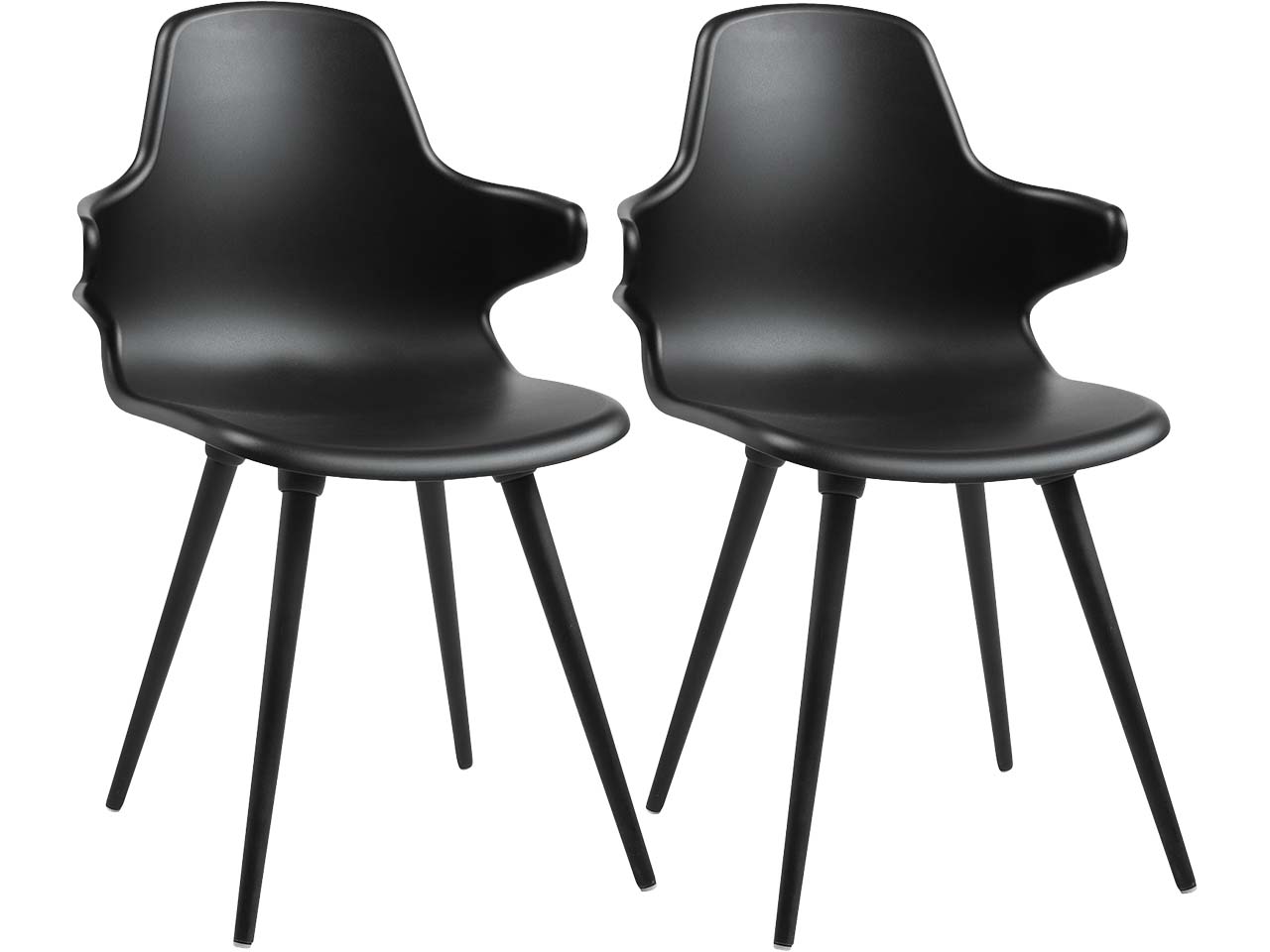 2 Topstar Stühle "T2020" mit Armlehnen, schwarz/schwarz