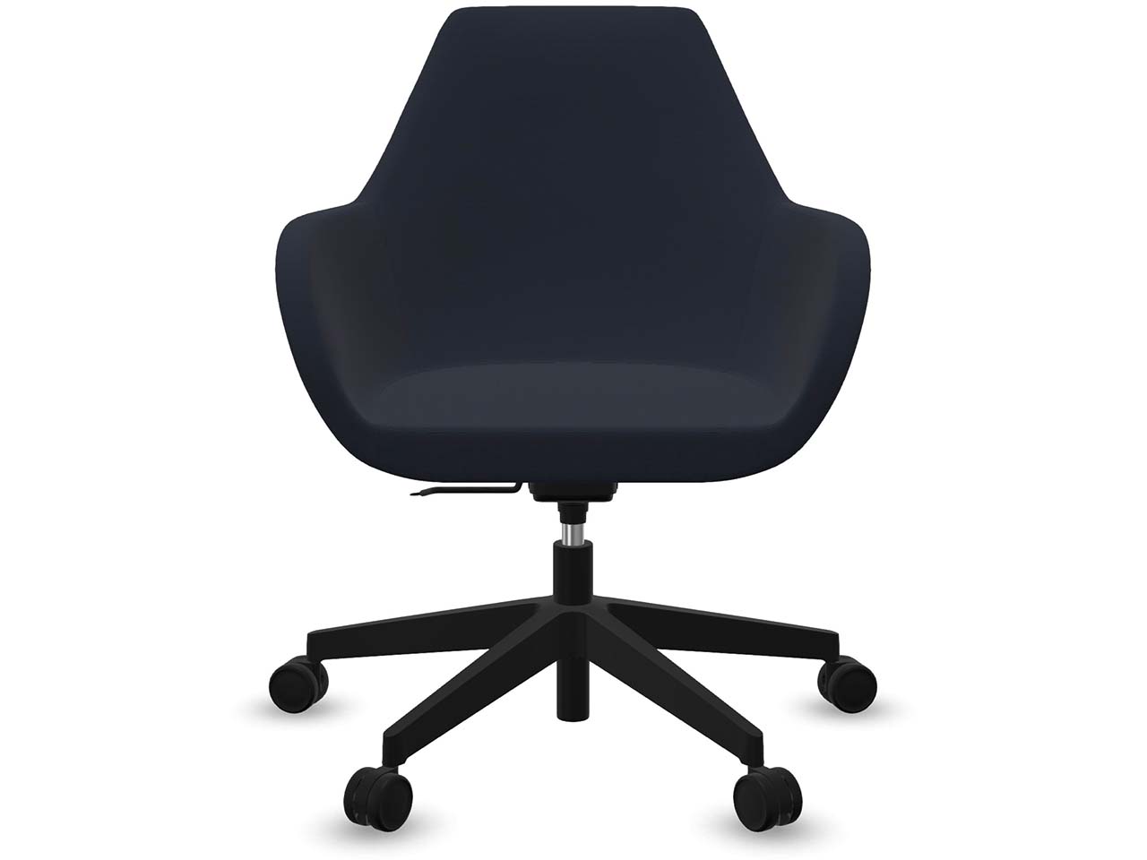 Profim Bürodrehstuhl "FAN" mit Wippmechanik und Fußkreuz, schwarz, Stoff: blau