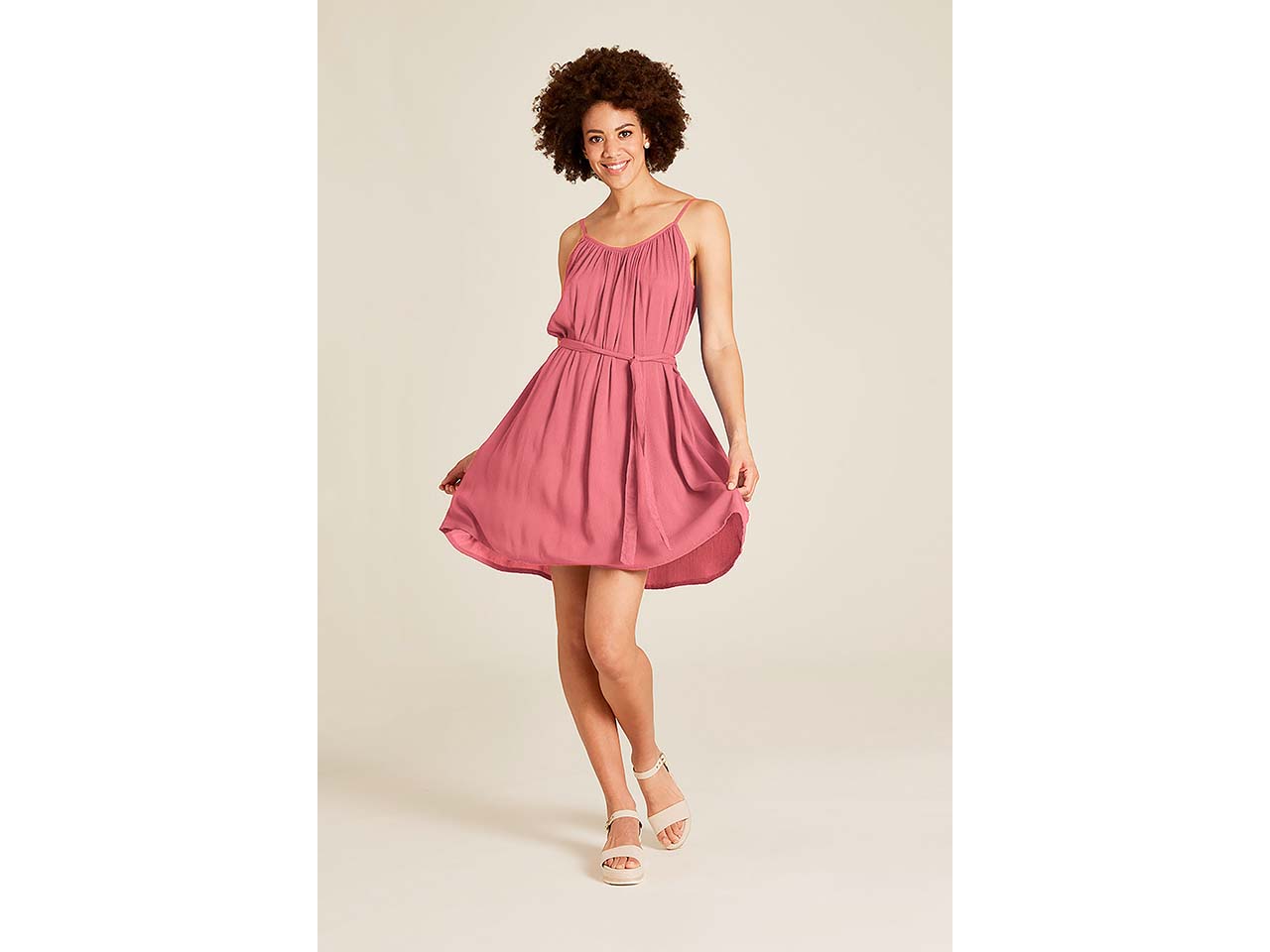tranquillo Damen-Mini-Kleid mit Spaghettiträger, rose wine, Gr. 36