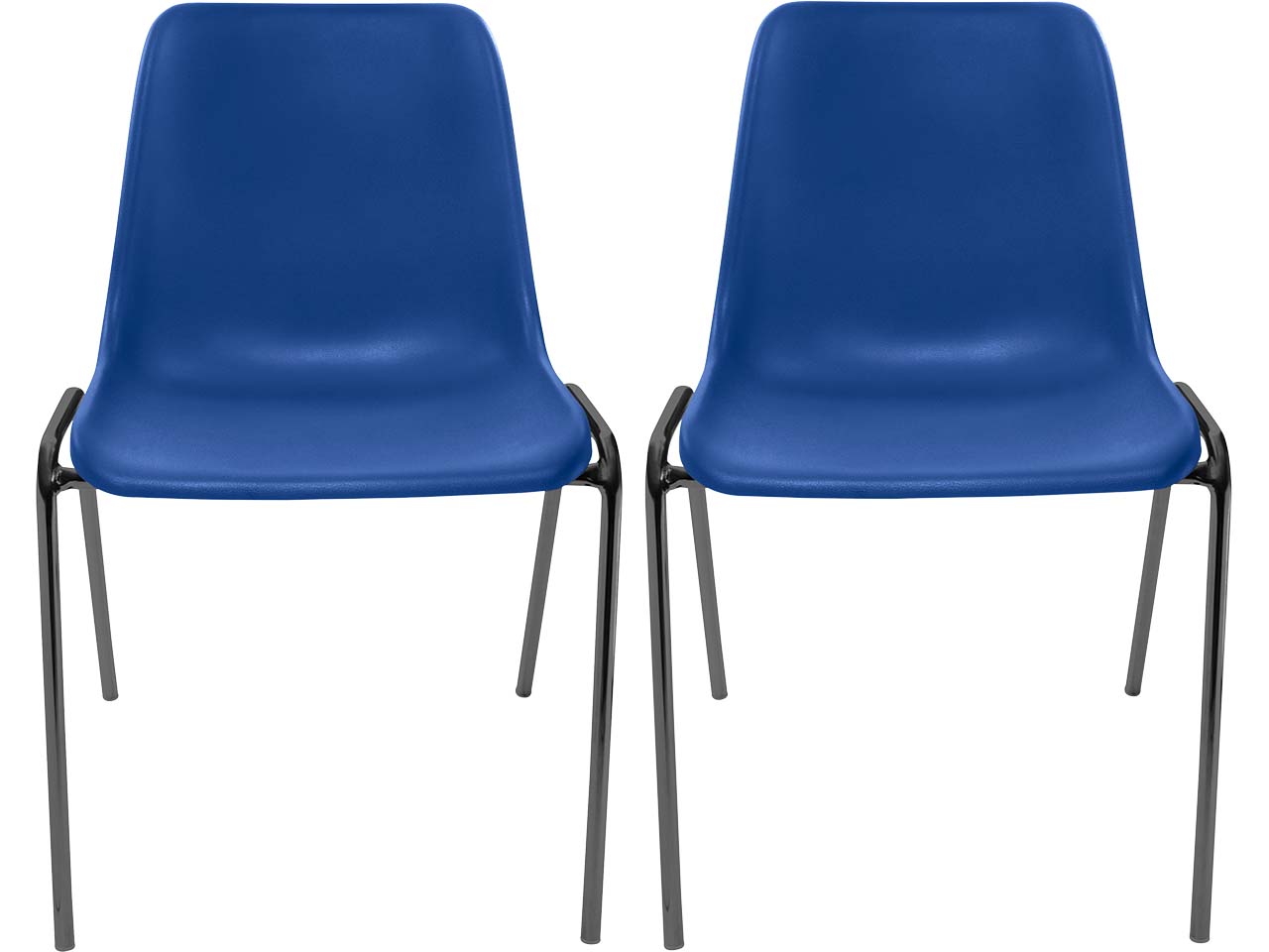 2x Besucherstuhl "ECO" Gestell anthrazit gepulvert, Kunststoffschale taubenblau