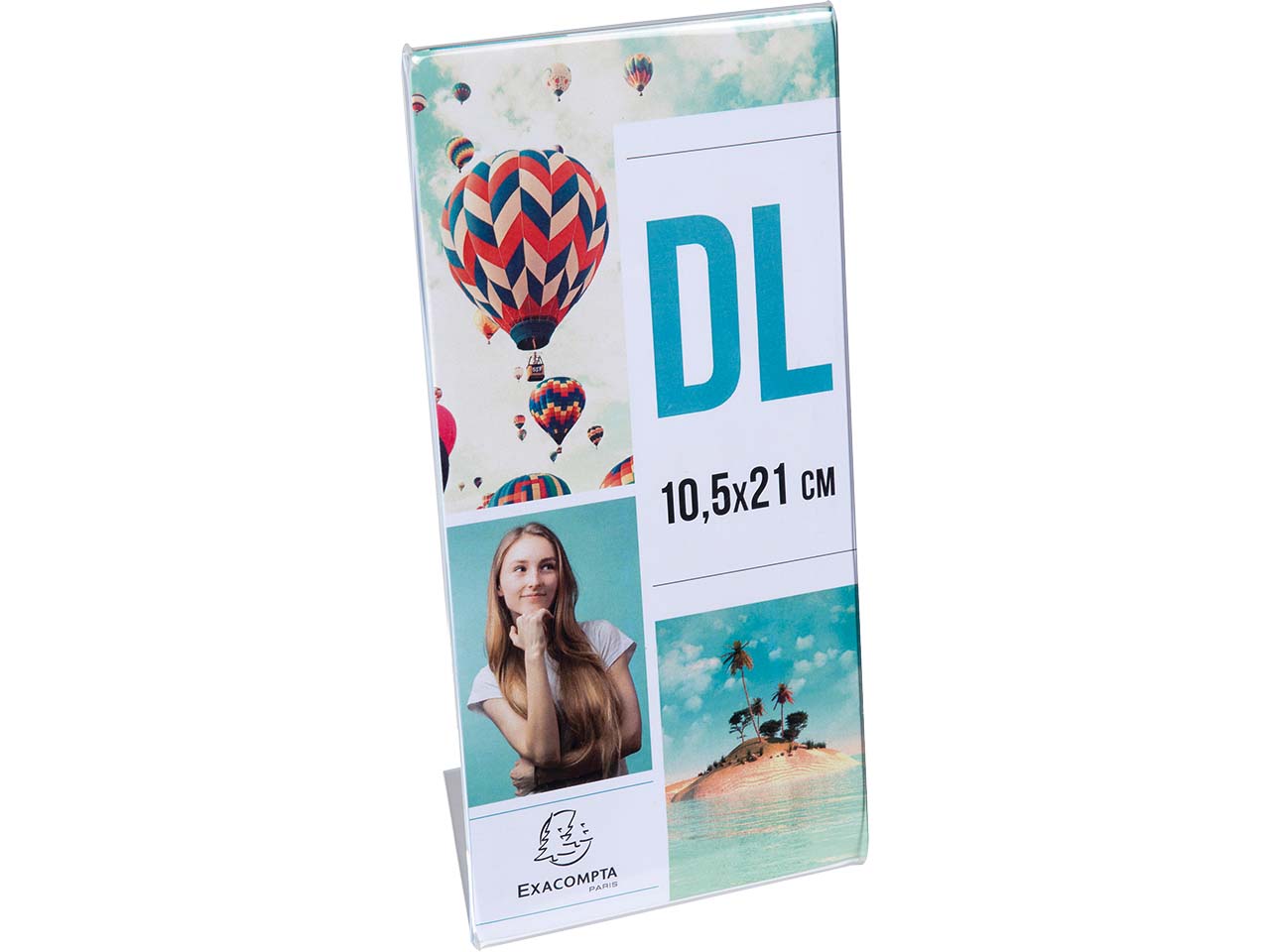 Exacompta Tischaufsteller abgeschrägt "Exacryl" aus PMMA, vertikal, DIN lang, 10 x 21 cm