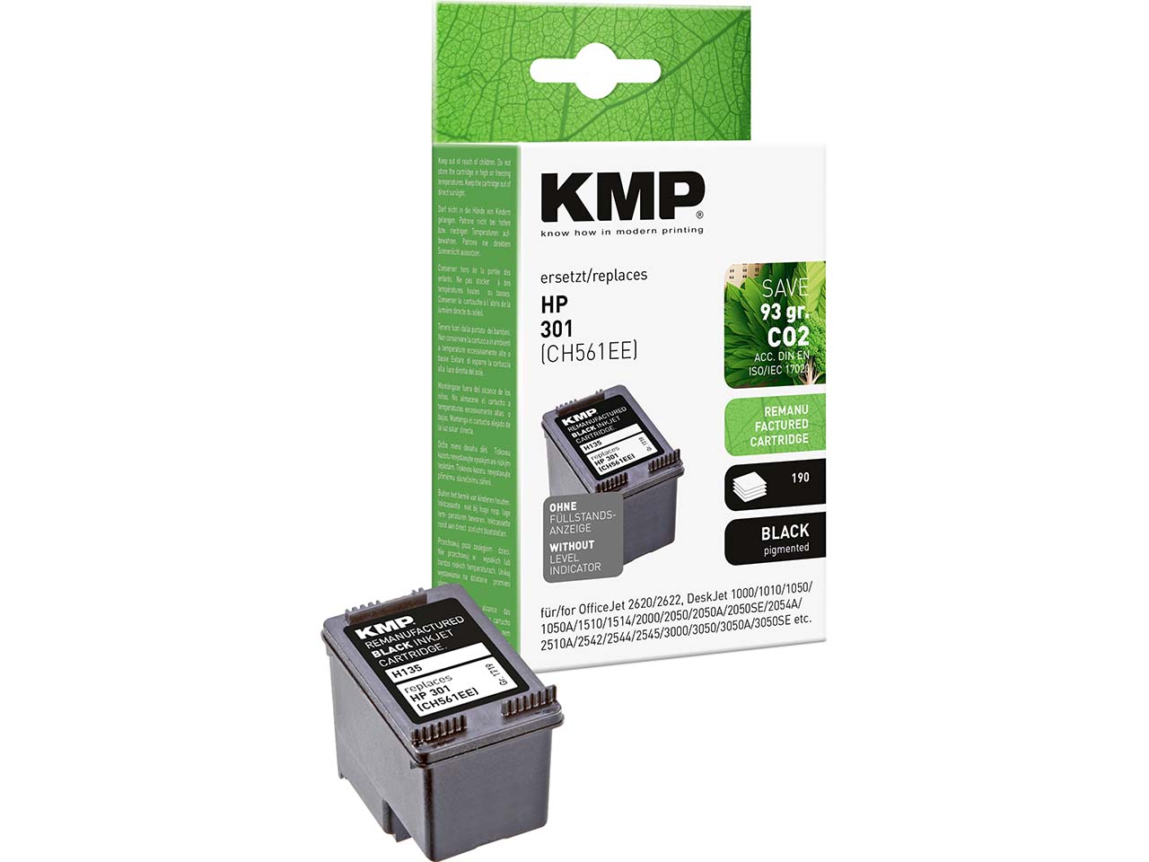 KMP Druckkopf ersetzt hp CH561EE, Nr. 301 schwarz