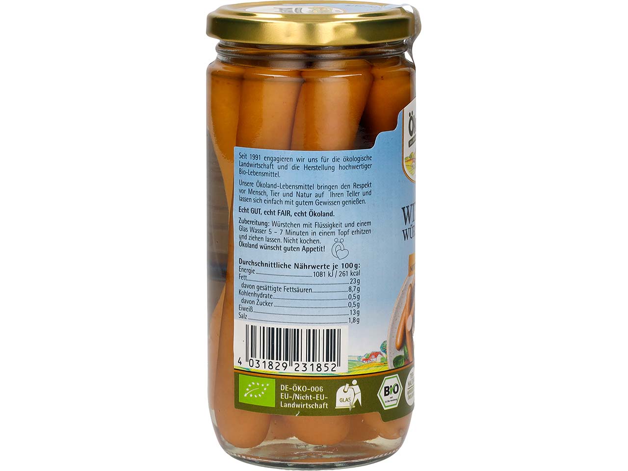 Ökoland Bio-Wiener-Würstchen, 380 g