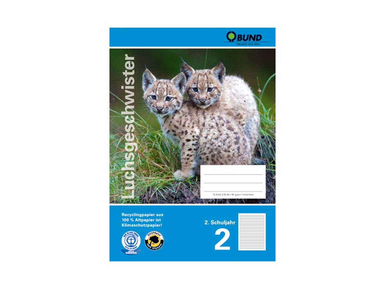 BUND Heft A5 Lineatur 2 für die 2. Klasse