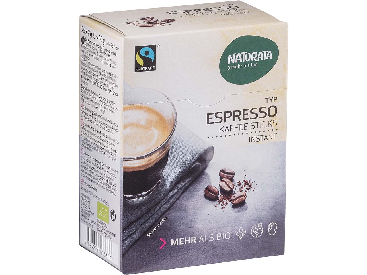 NATURATA Bio-Instantkaffee "Typ Espresso", in Portionsbeutel, 50 g