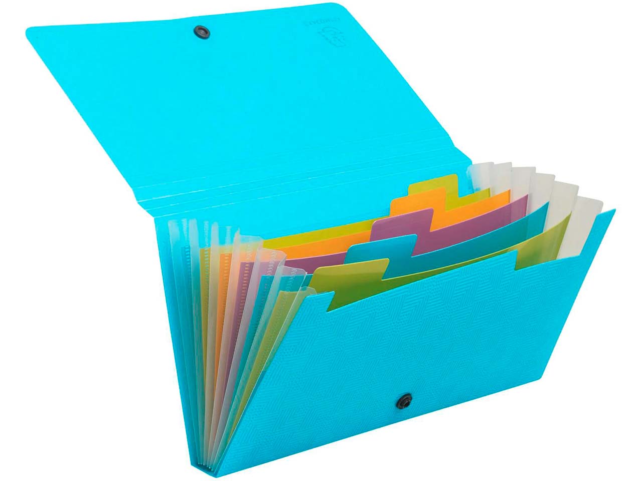 Exacompta Fächermappe 14 x 17 cm "Pop'N Co" 7 Fächer, Recycling-PP, cyan