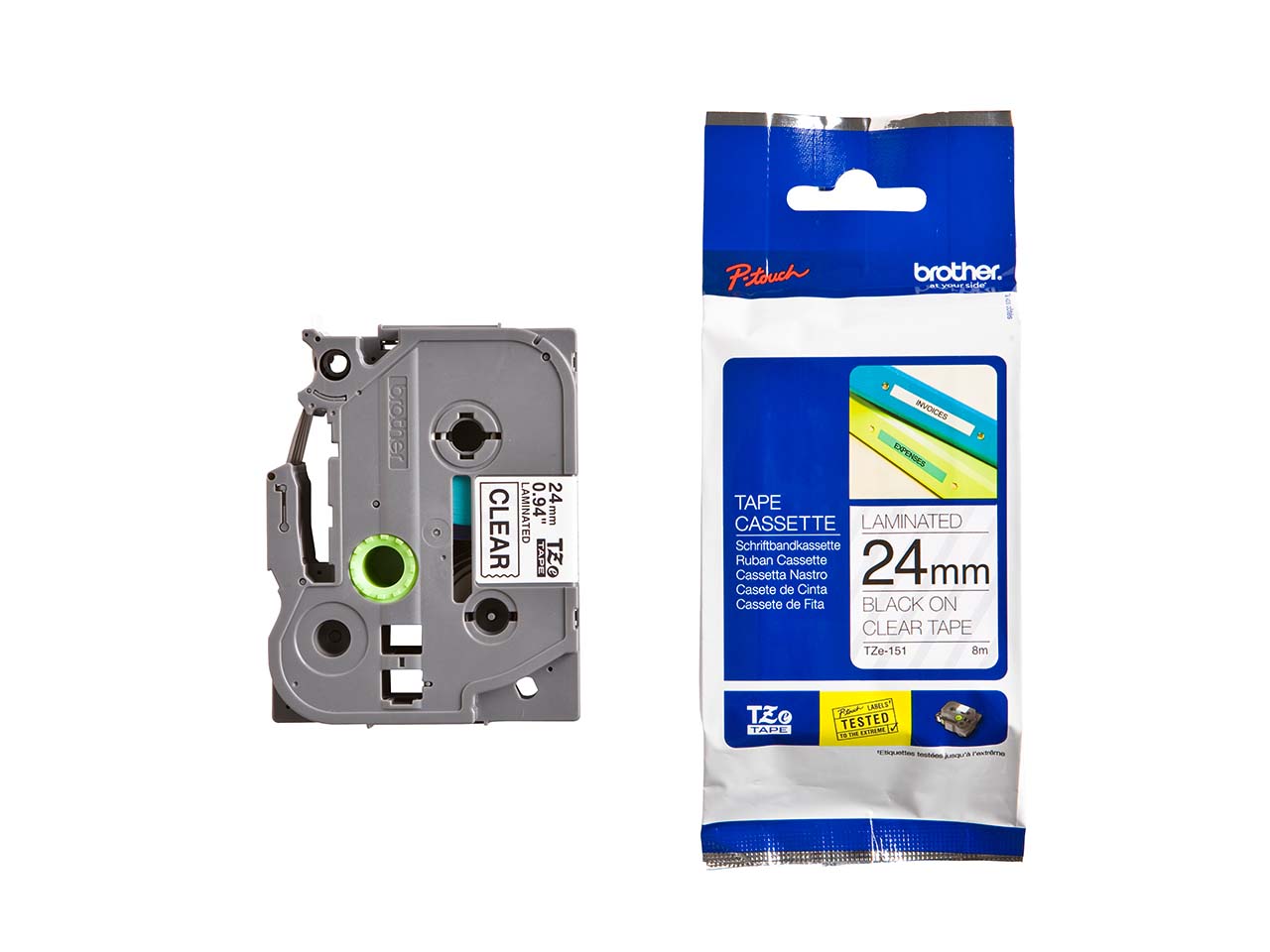 P-Touch Beschriftungsband 'TZe 151' farblos/schwarz