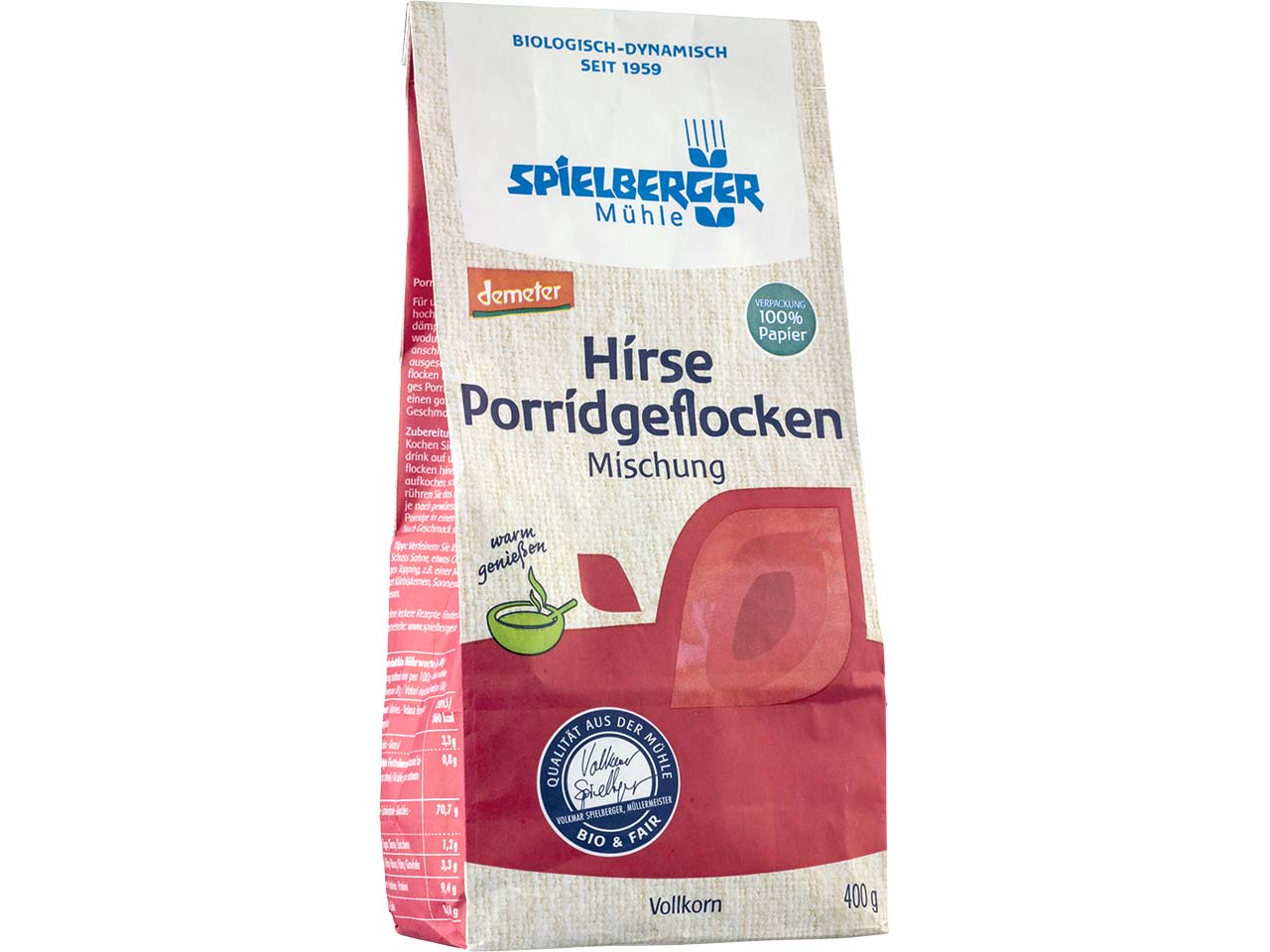 Spielberger Mühle Bio-Hirse-Porridgeflocken, 400 g