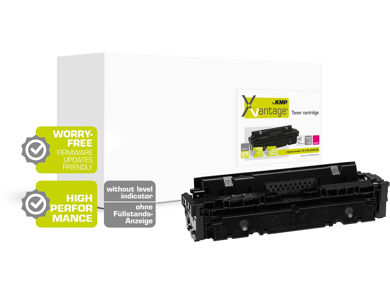 KMP Druckkassette ersetzt hp W2033X, Nr. 415X magenta