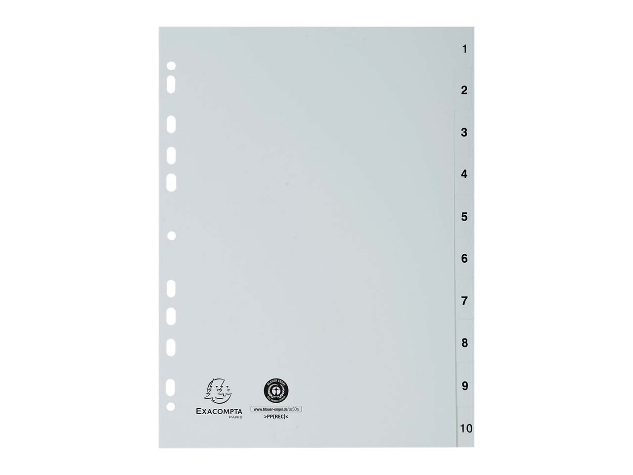 Exacompta Register aus Recyclingkunststoff 10-teilig, DIN A4