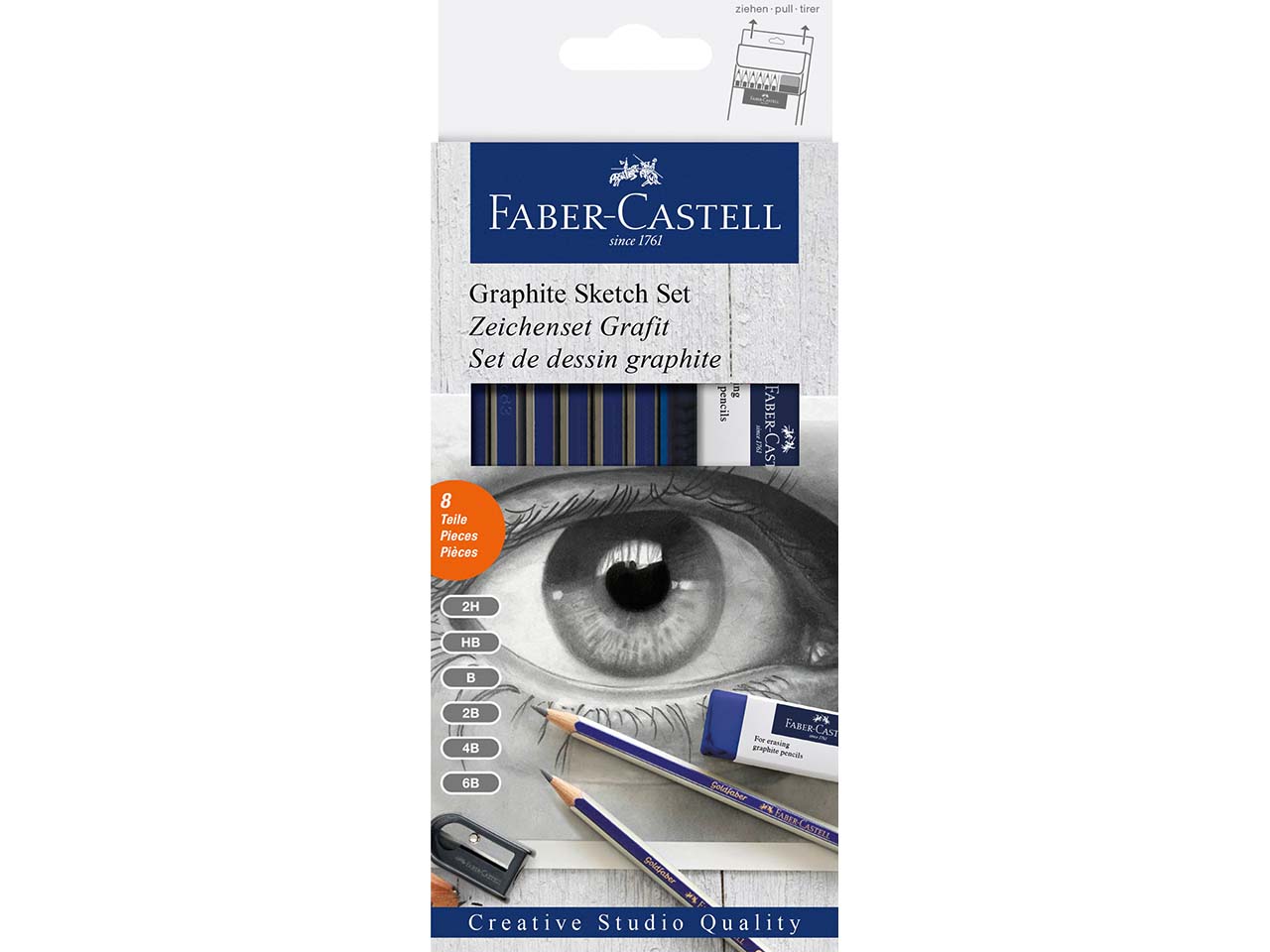 Faber-Castell Zeichenset "Goldfaber" Bleistift 6 Stk. inkl. Spitzer & Radierer