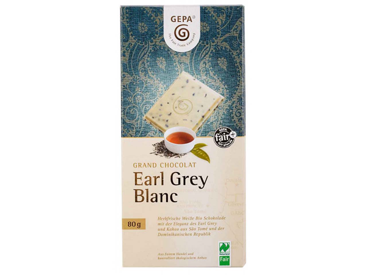GEPA Bio-Schokolade 'Grand Chocolate' Earl Grey Blanc, 80 g