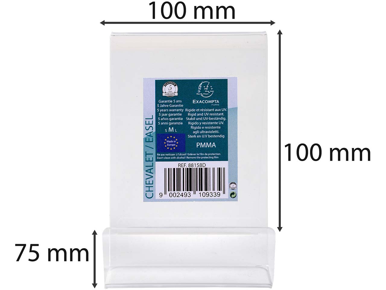 Exacompta Tischaufsteller "Exacryl" für Präsentationen, Außenmaß: 75 x 100 x 100 mm