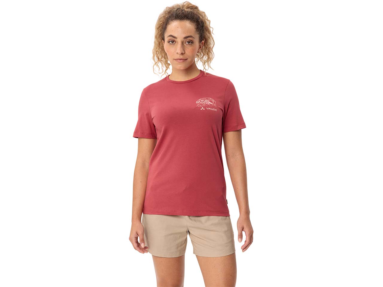 VAUDE Damen-T-Shirt "Spirit II" mit Rückenaufdruck, brick, Gr. 36