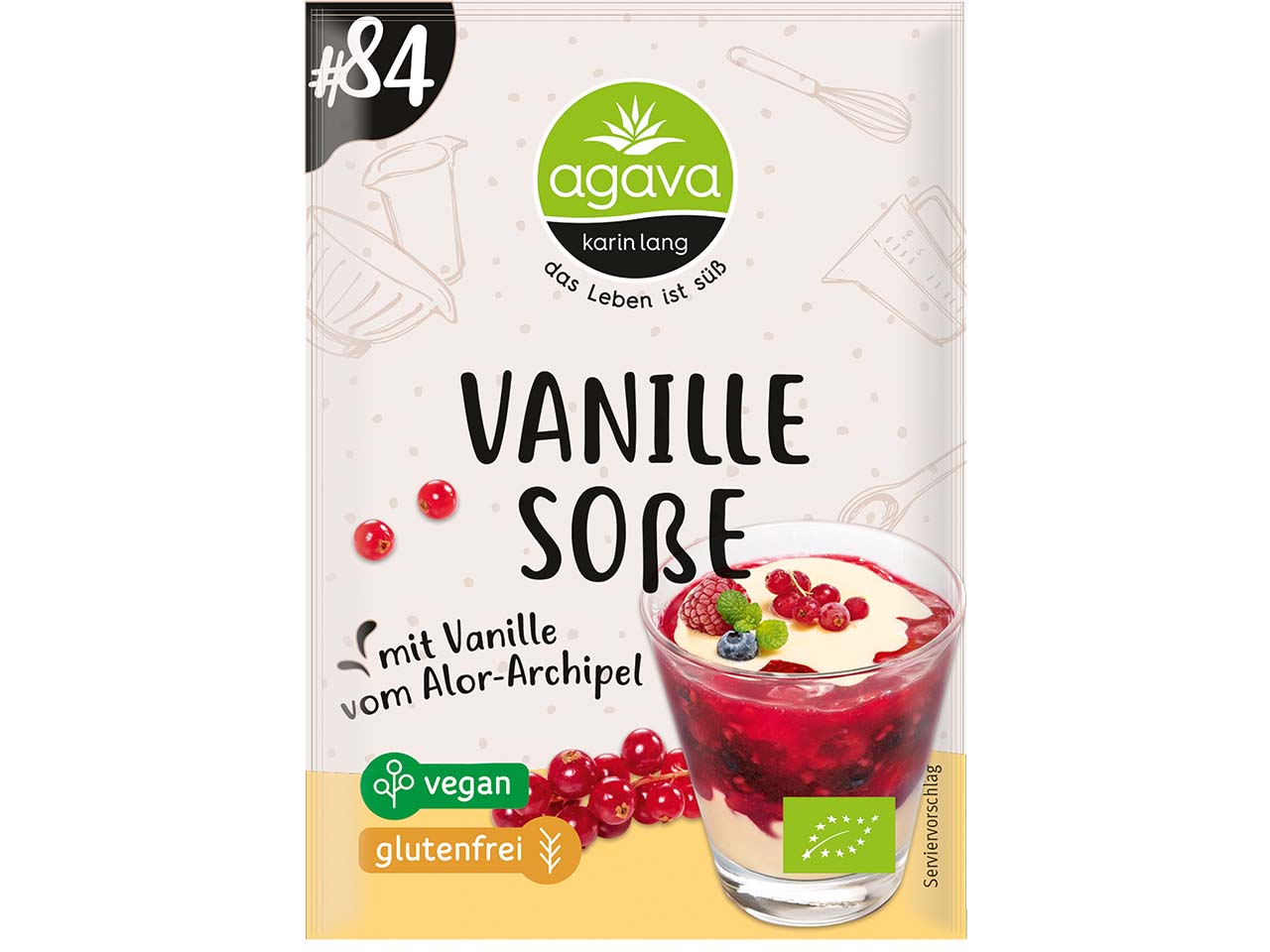 agava Bio-Vanillesoße, 3 x 16 g