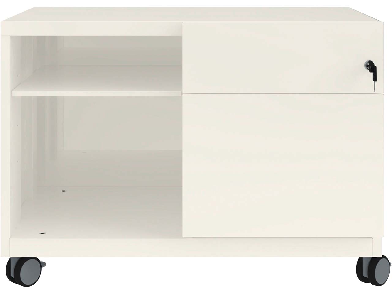 BISLEY Rollcontainer "Caddy Note™" Schubladen und Ziehgriff rechts, verkehrsweiß