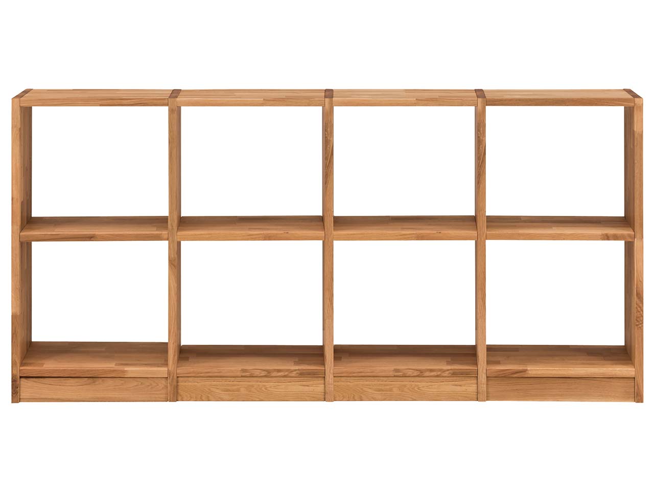 Regal "Grid" 4 x 2 Fächer, B 181 x H 87 x T 34 cm, Wildeiche geölt