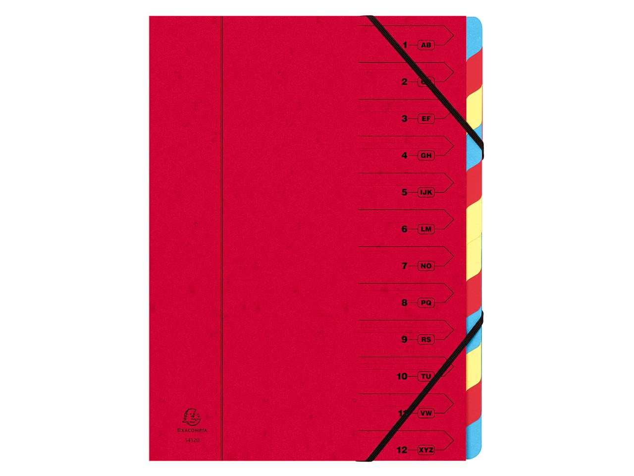 Exacompta Ordnungsmappe mit 12 Fächern, rot DIN A4