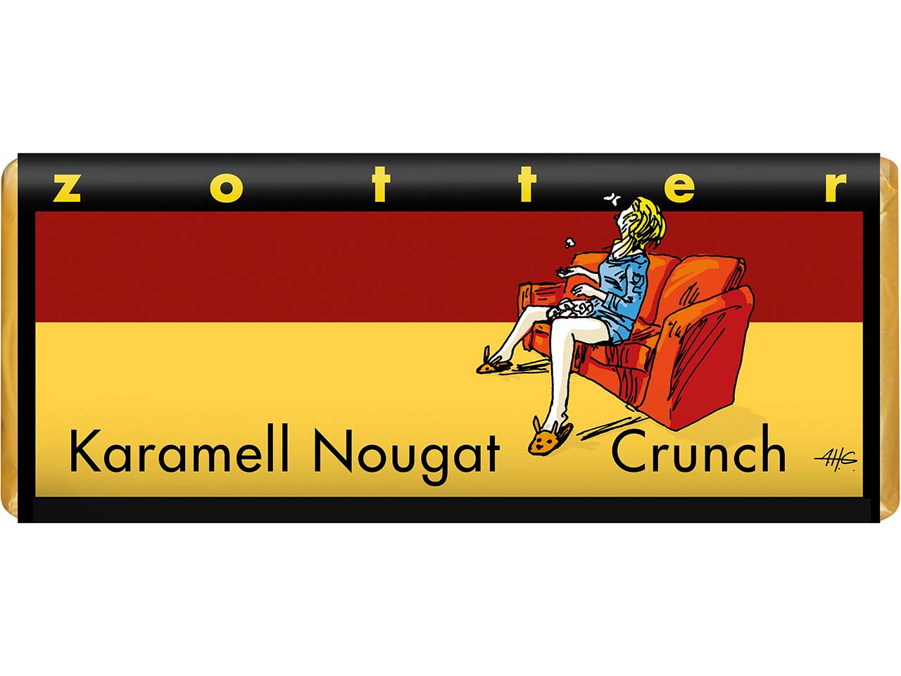 Zotter Weiße Bio-Schokolade "Karamell Nougat Crunch" 70 g