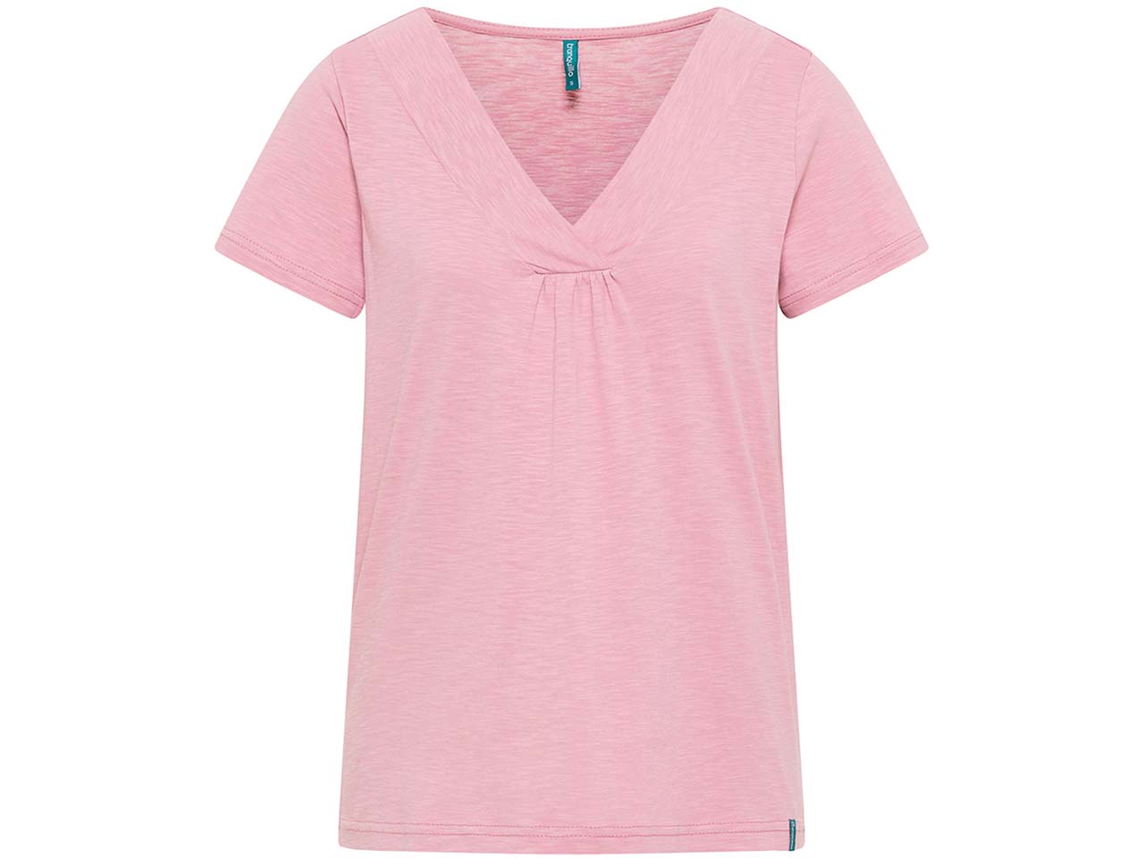 tranquillo Bio-Damen-T-Shirt aus Jersey mit V-Ausschnitt, vintage pink, Gr. S