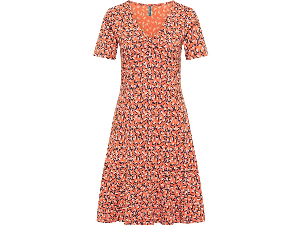 tranquillo Bio-Damen-Midi-Kleid mit V-Ausschnitt, songbird, Gr. XS