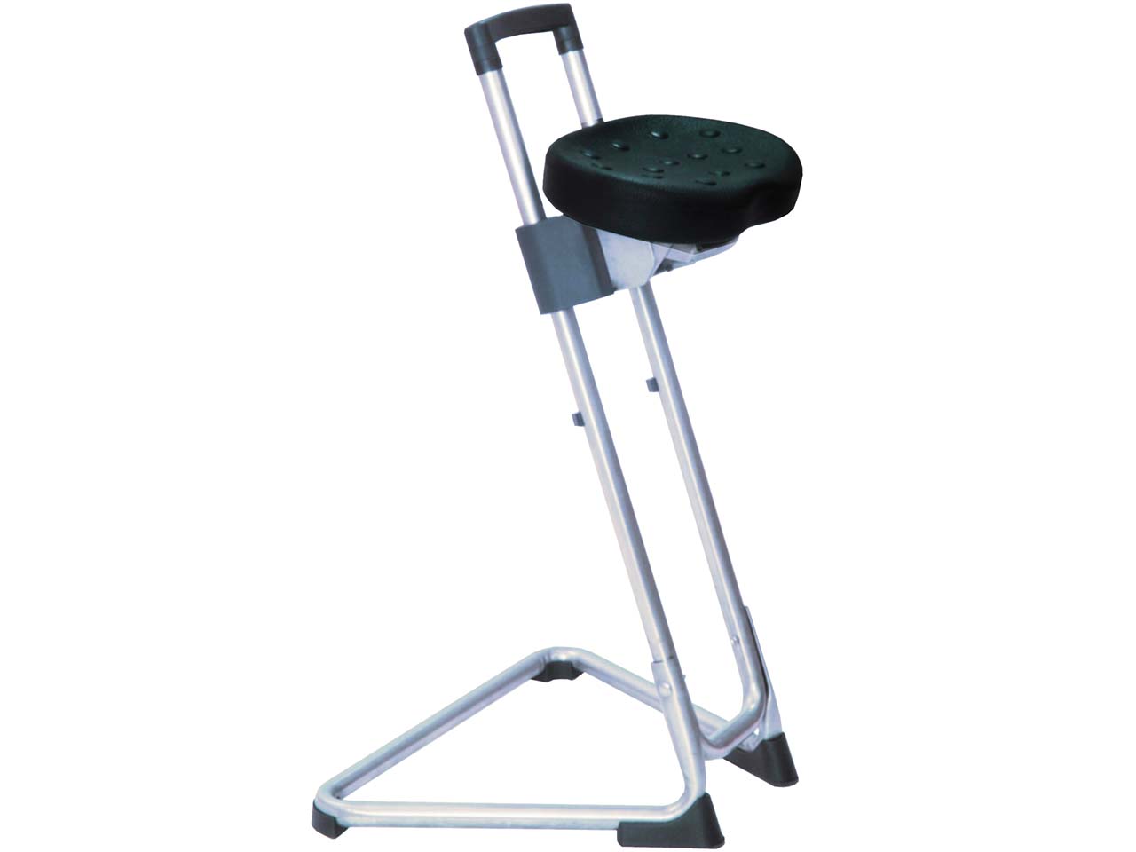 Stehhilfe mit ergonomischer Sitzfläche, silber