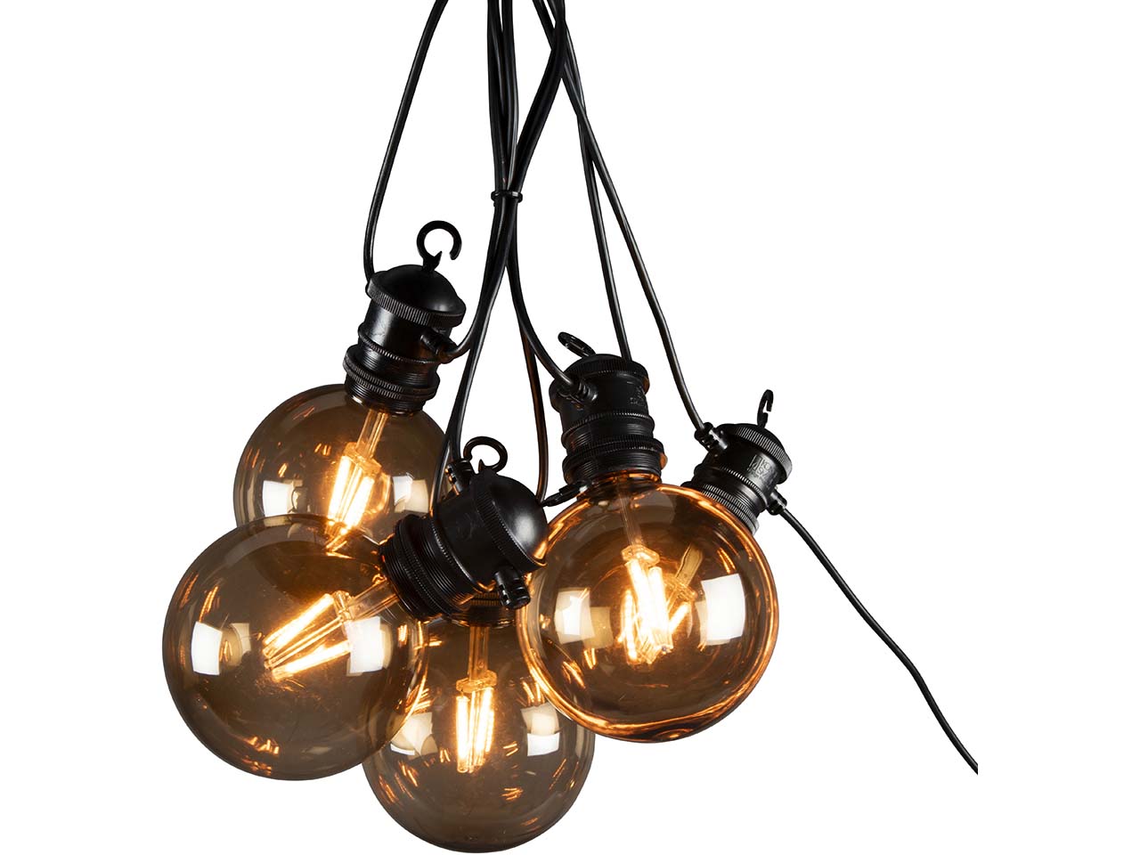 Konstsmide LED-Lichterkette Party, smokey brown, mit Dim., 10 Birnen, 10 Dioden bernsteinf