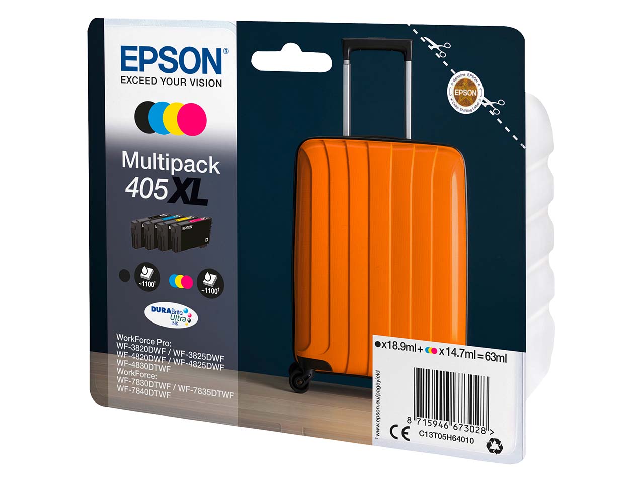 Epson Tintenpatrone 405XL schwarz, cyan, magenta, gelb 4er-Set