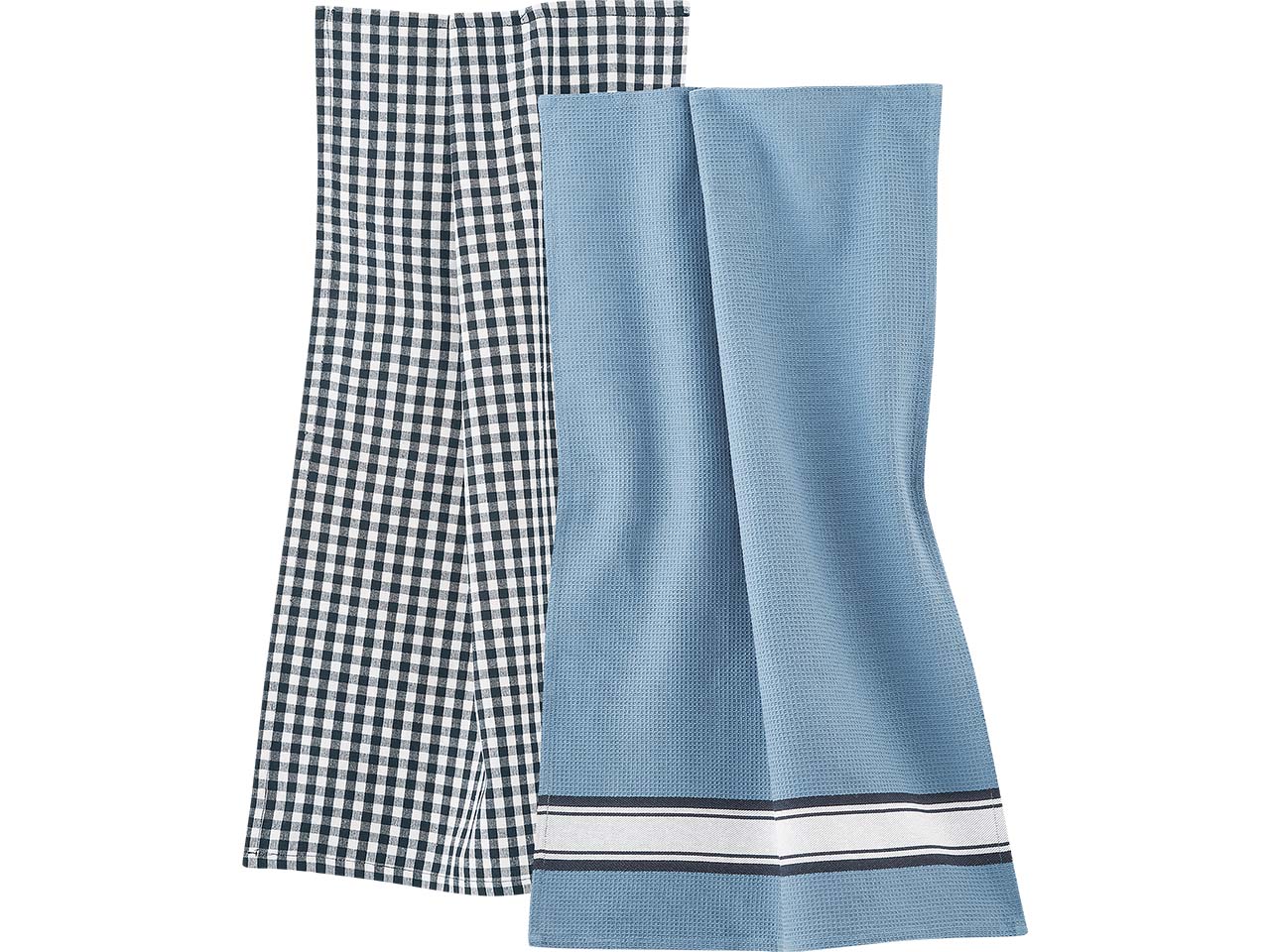 Living Crafts 2er-Pack Bio-Geschirrtücher "Delhi" indigo blue