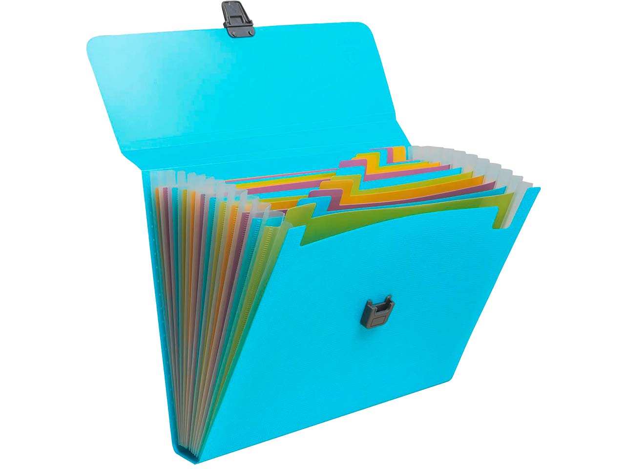 Exacompta Fächermappe 25 x 33 cm "Pop'N Co" 13 Fächer, Recycling-PP, DIN A4, cyan