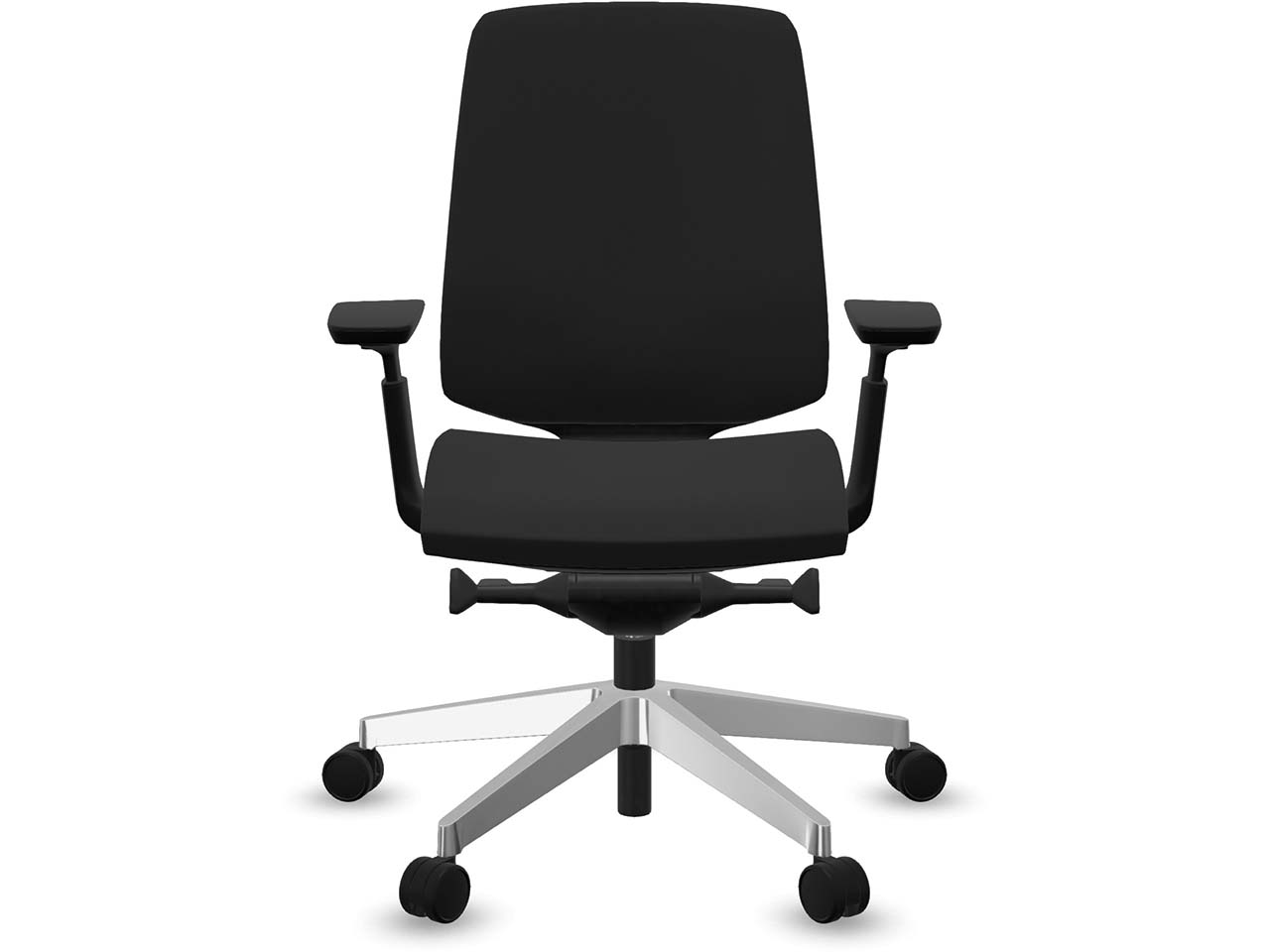 Profim Bürodrehstuhl "LIGHT UP" mit Armlehnen, Gestell: silber, Sitz: schwarz