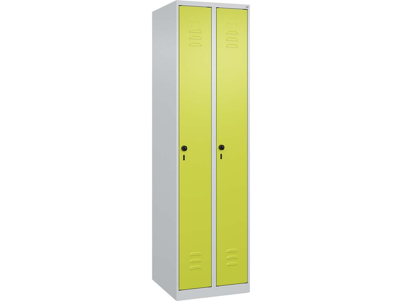 C+P Spind Classic PLUS, 2 Abteile, 1850x500x500mm, Lichtgrau/Clowngrün