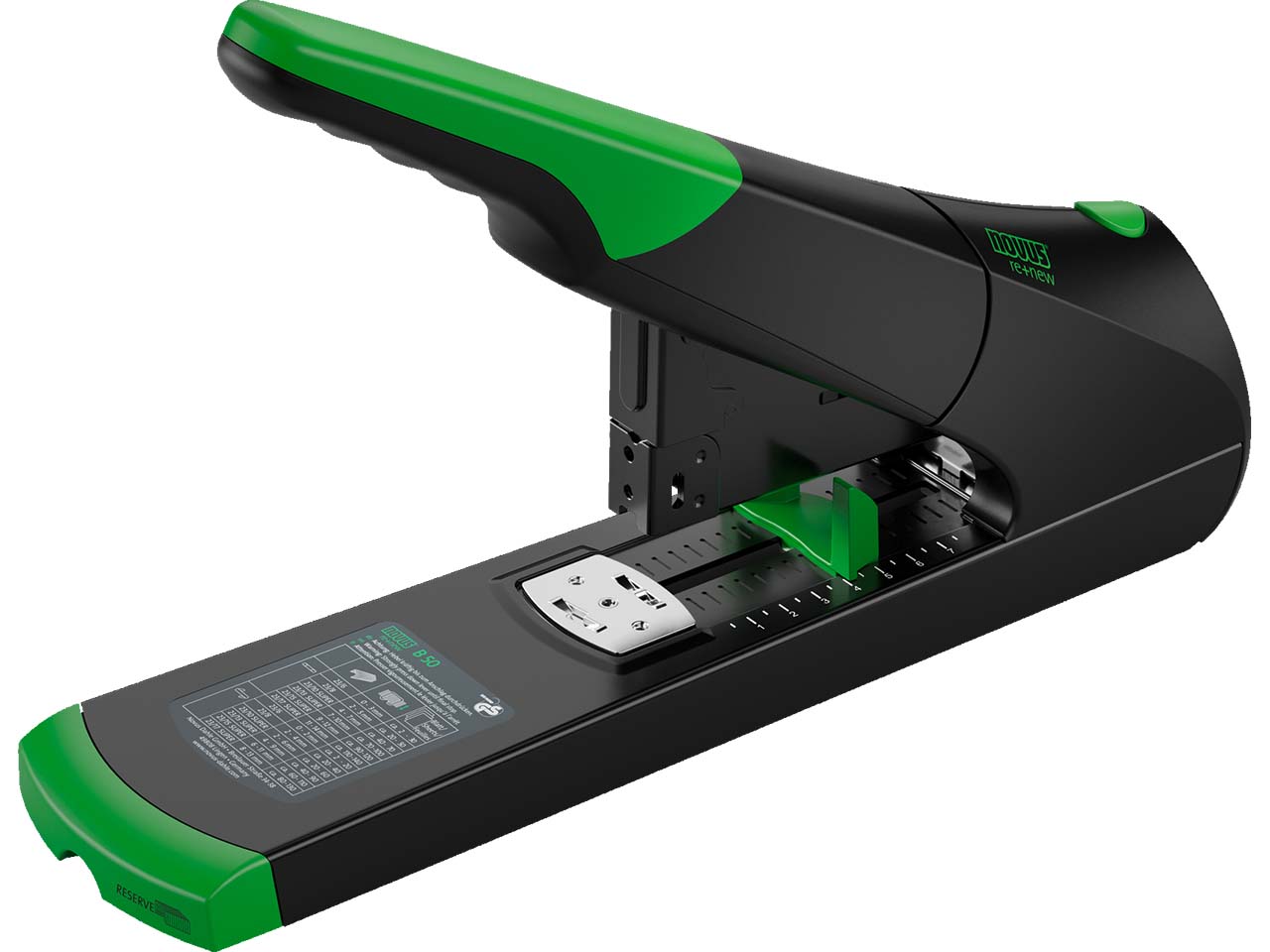 Novus Blockheftgerät 'B 50 re+new' bis 140 Blatt, Springfachlademechanik, schwarz