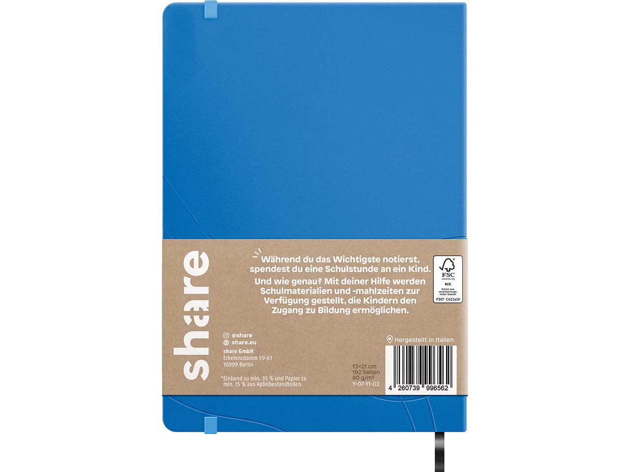 share Notizbuch DIN A5 punktkariert, hellblau