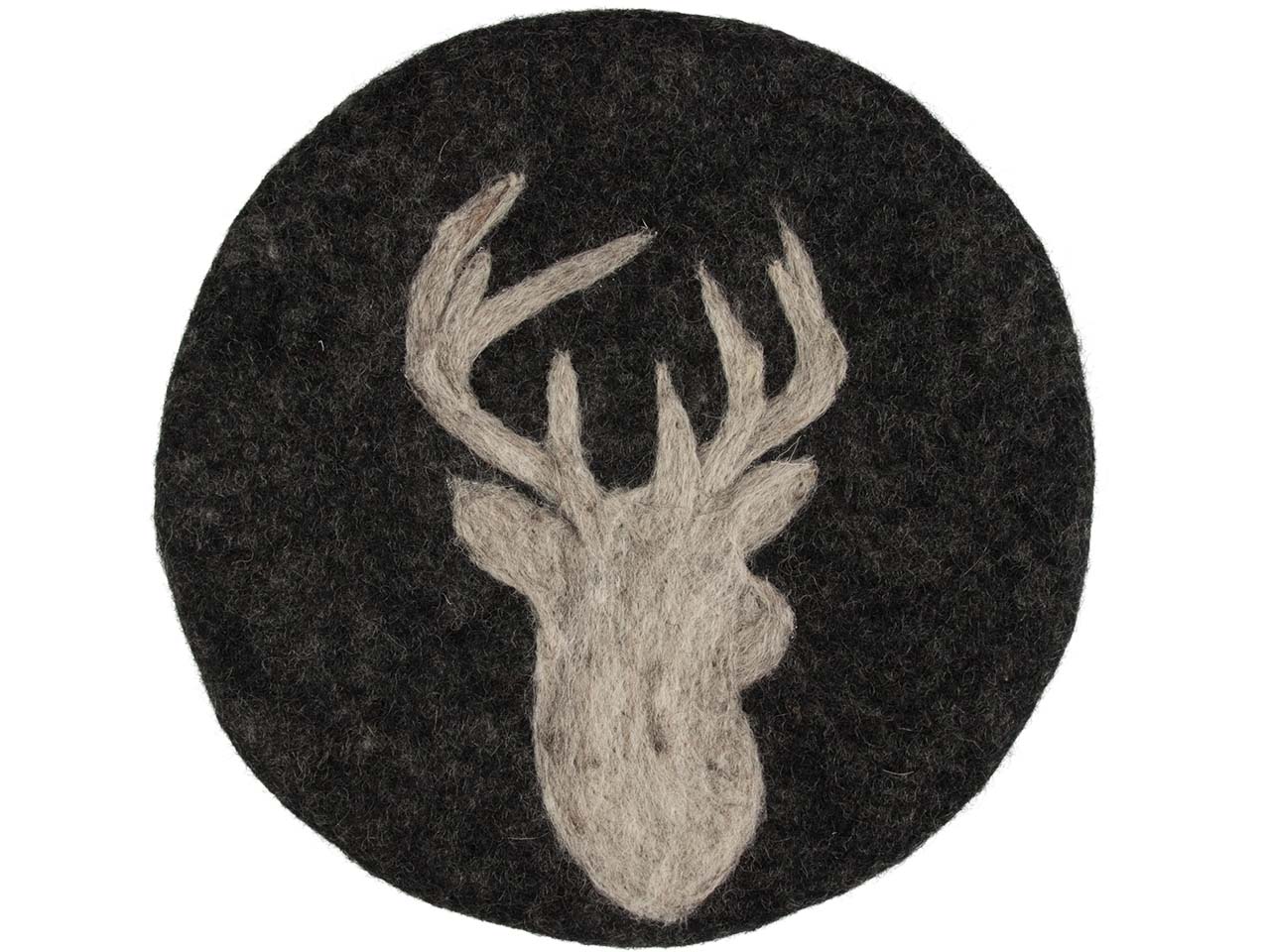 cilio Untersetzer "LANA Hirsch", schwarz, aus Schafwolle