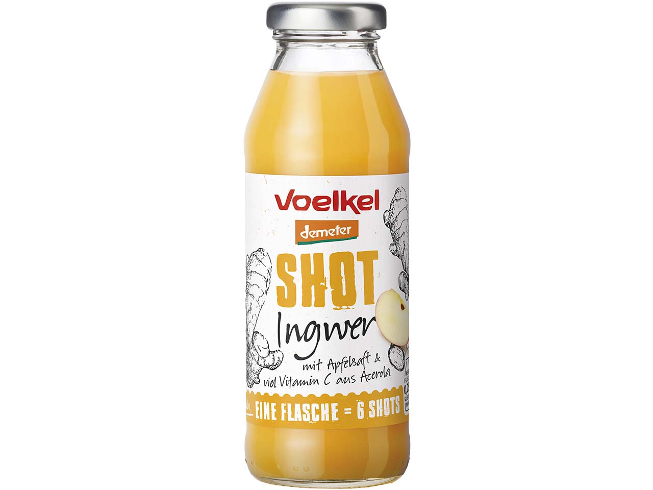 Voelkel Bio-Shot Ingwer mit Apfelsaft, 280 ml