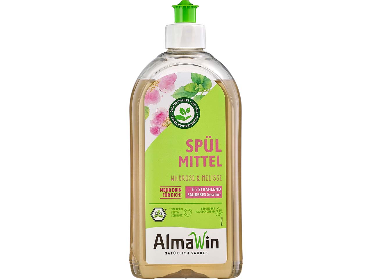 AlmaWin Spülmittel "Wildrose & Melisse" Flasche, 0,5 l