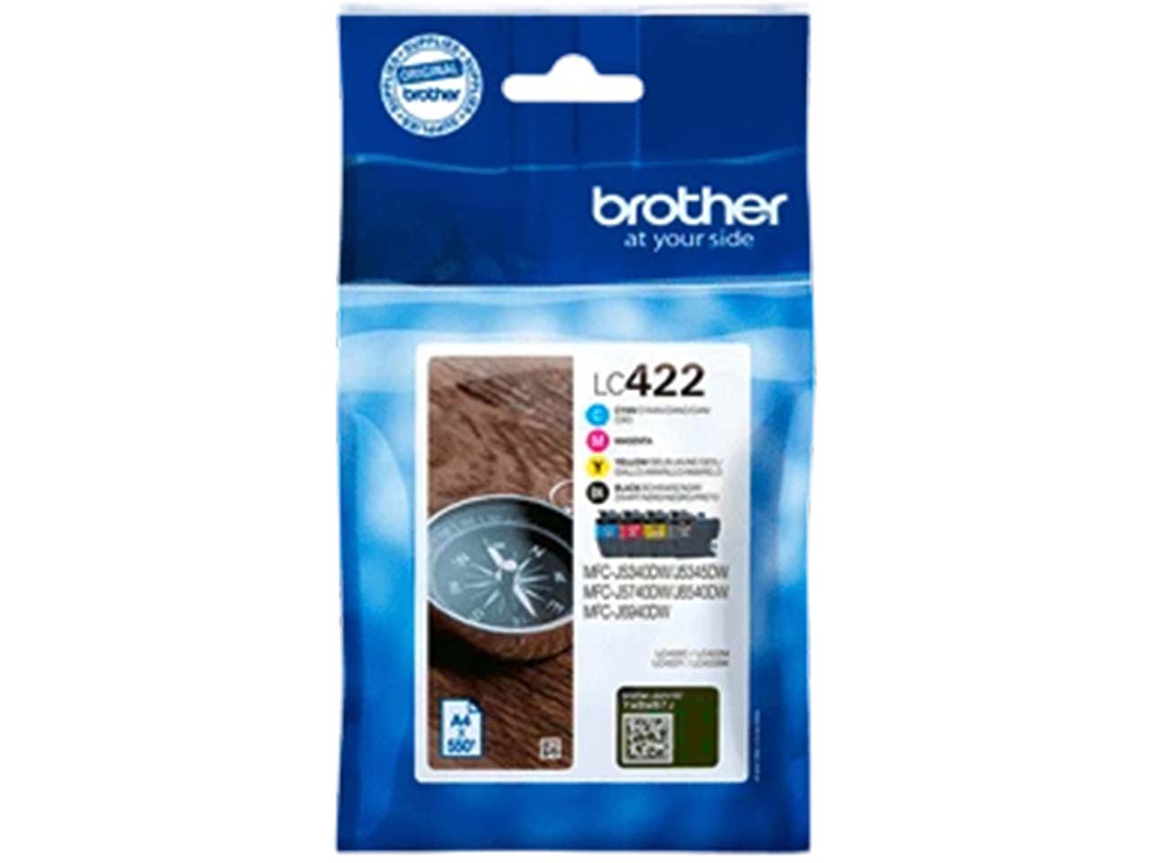 Brother 4er Set Tintenpatronen LC-422BK/C/M/Y schwarz, cyan, magenta, gelb